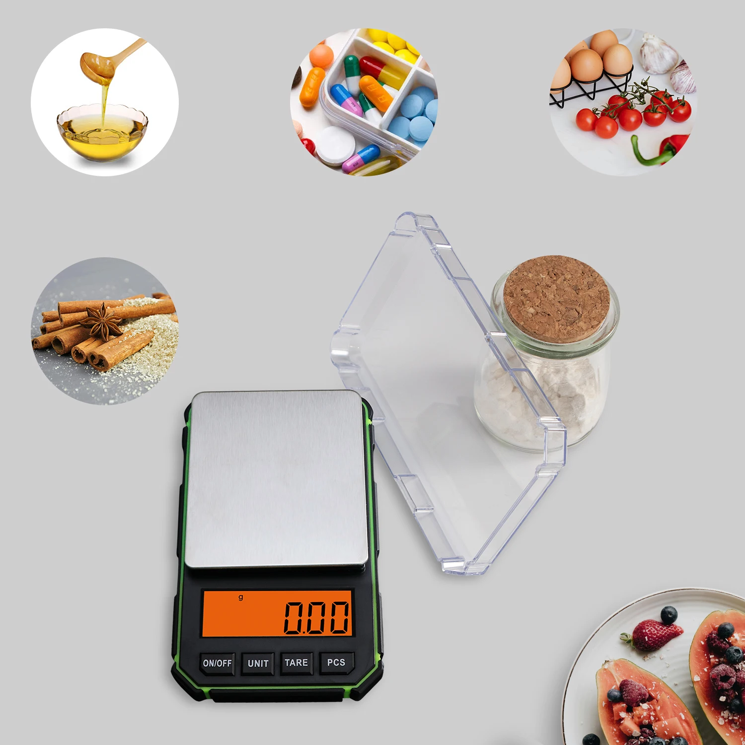 Bilancia digitale elettronica multifunzione ad alta precisione 200g/0.01g Bilancia da cucina per alimenti con display LCD