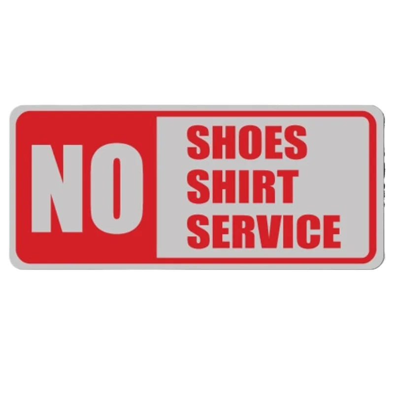 

Car stickers and decals no shoes No shirt No service / sticker / decal / window 20CM PVCKK