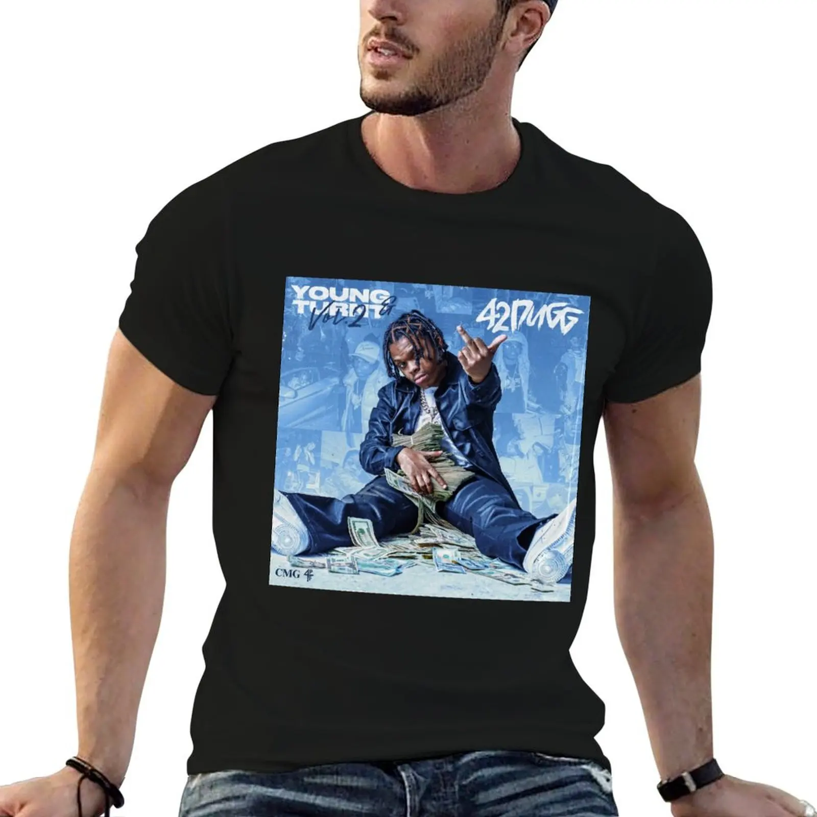 Футболка 42 Dugg - Young & Turnt 2 Merch с принтом в винтажном стиле