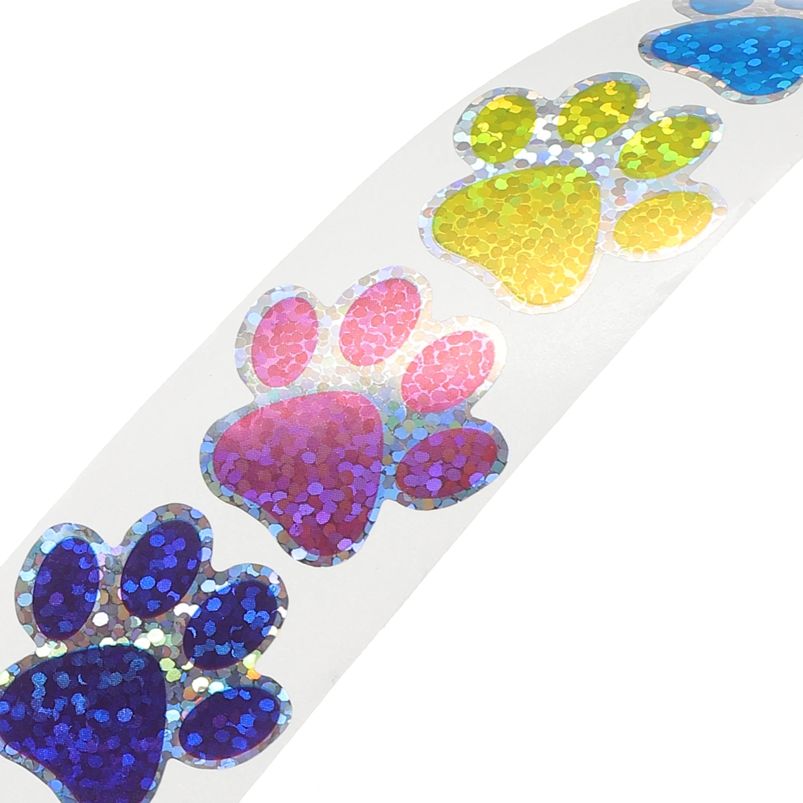 

2 Rolls Shiny Dog ​​paw Stickers Classroom Print Wall Decor Envelope Seals Animal Adhesive Diy Craft Manual