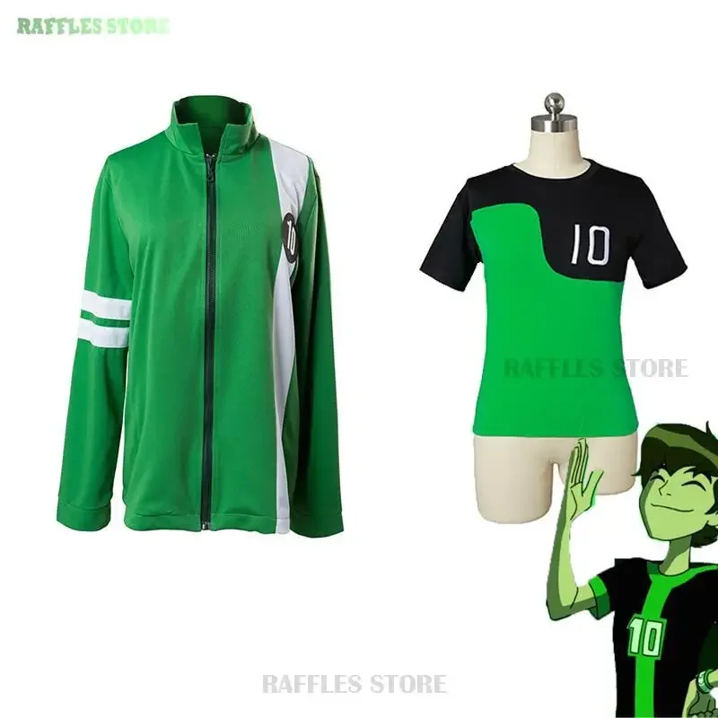 Casaco Ben Owl Cosplay Verde para Crianças e Adultos, Casaco Unisex com Zip, Top Coat Casual, Tops Camisetas, Presente de Natal