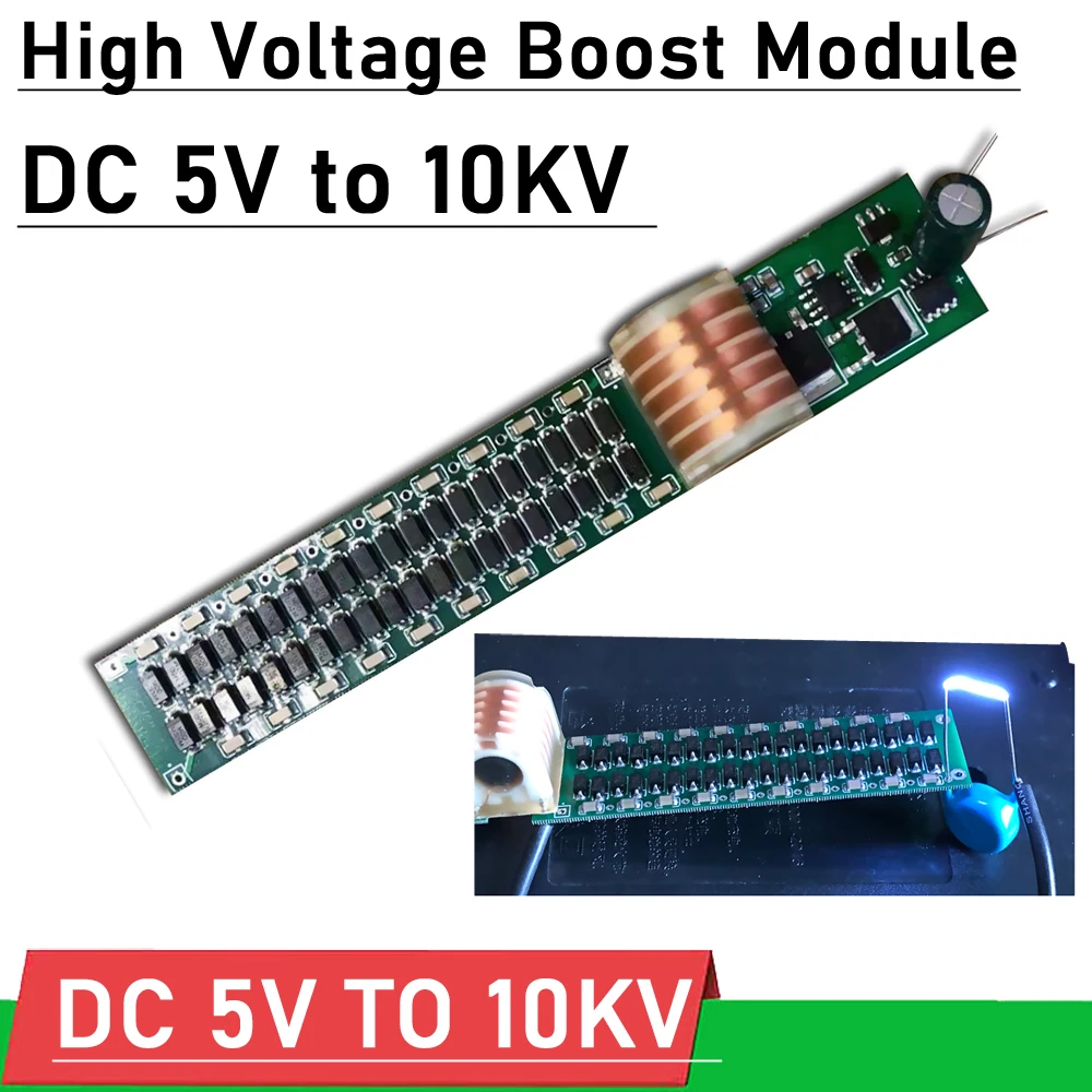 NEW DC 5V TO 10KV Pulse High Voltage Boost Module Super Arc Ignition Coil negative ion generator f/ Kill mosquito electrostatic