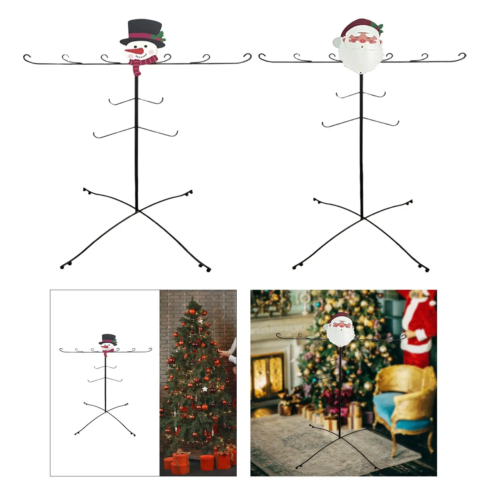 Metal Jewelry Organizer Tower Necklace Tree Merry Christmas Free Standing Stocking Rack Christmas Stocking Holder Decor