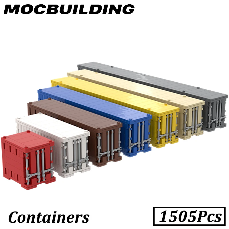 Modular Standard Size Car Vehicle Truck Shipping Containers MOC Building Blocks Diy Assemble Bricks Toys Gifts Display Model