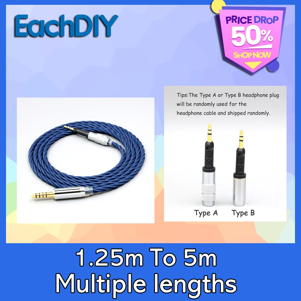

99% Pure Silver OCC Graphene Alloy Full Sleeved Earphone Cable For Sennheiser HD6 HD7 HD8 MIX DJ HD595 LN008581