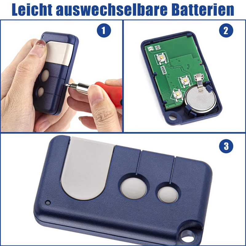 รีโมทประตูโรงรถ 3 ชิ้น 433.92 เมกะเฮิร์ตซ์, การควบคุมที่เปิด 3 ปุ่มเข้ากันได้กับหลายรุ่น