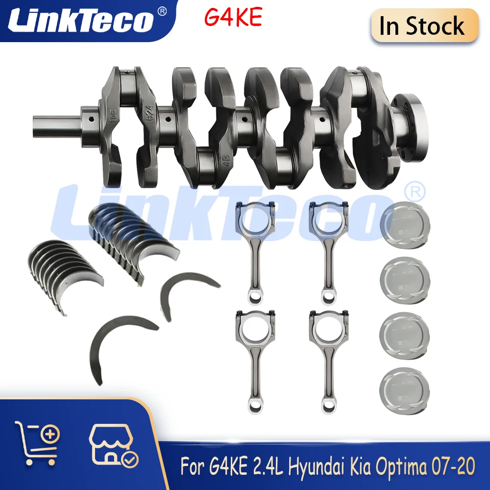 Engine Rebuild Kit Crankshaft Connecting Rod Piston Set Bearing Fit 2.4 L G4KE For 07-20 Hyundai Tucson Santa Fe Kia Sorento