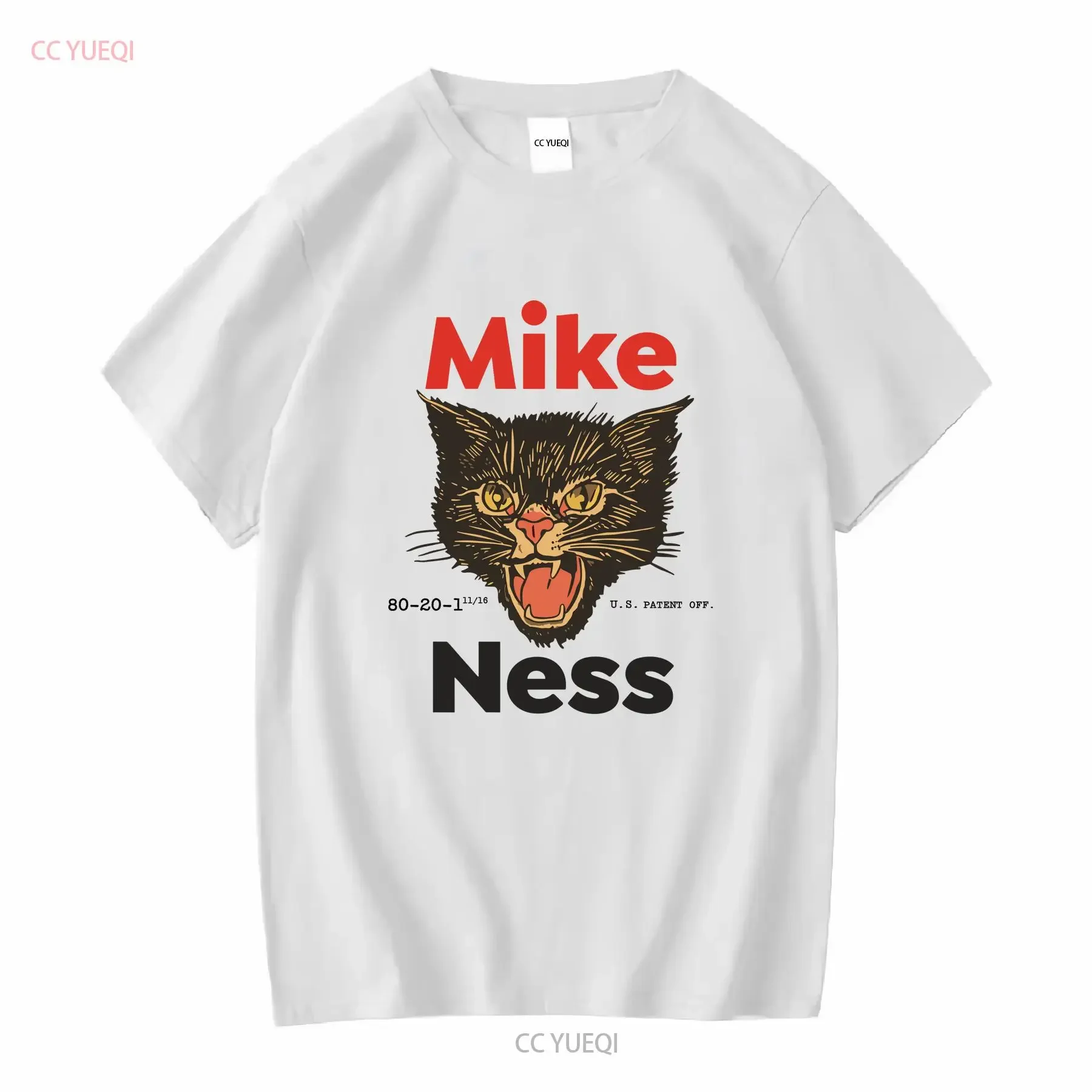 Mike ness engraçado gato distorção social amarelo todos os tamanhos camiseta masculina fa527 mangas compridas vintage lavado confortável macio casual