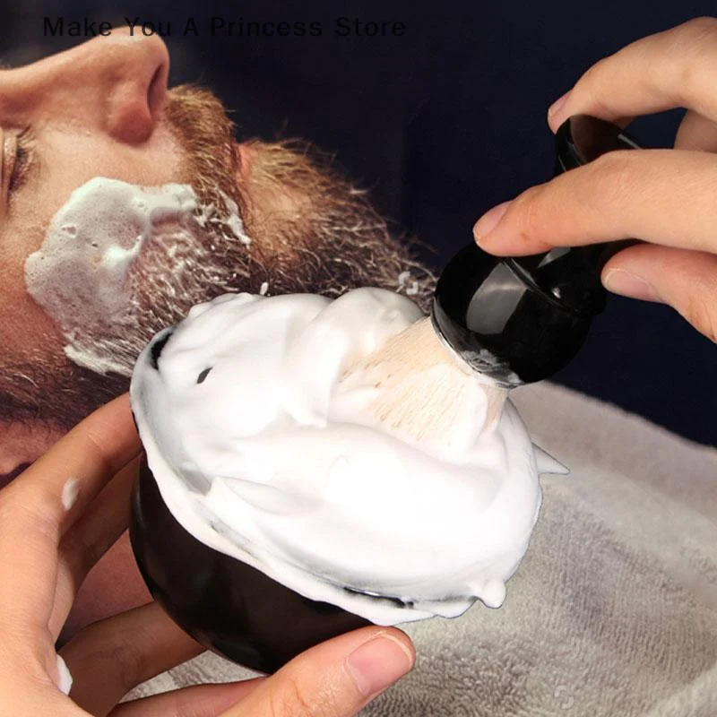 Picture 5: Shaving Cream Bowl Deep Design Shave Cup Plastic Container Soup Storage Bowl Sturdy Anti Slip Shaving Foaming Bowl Barber