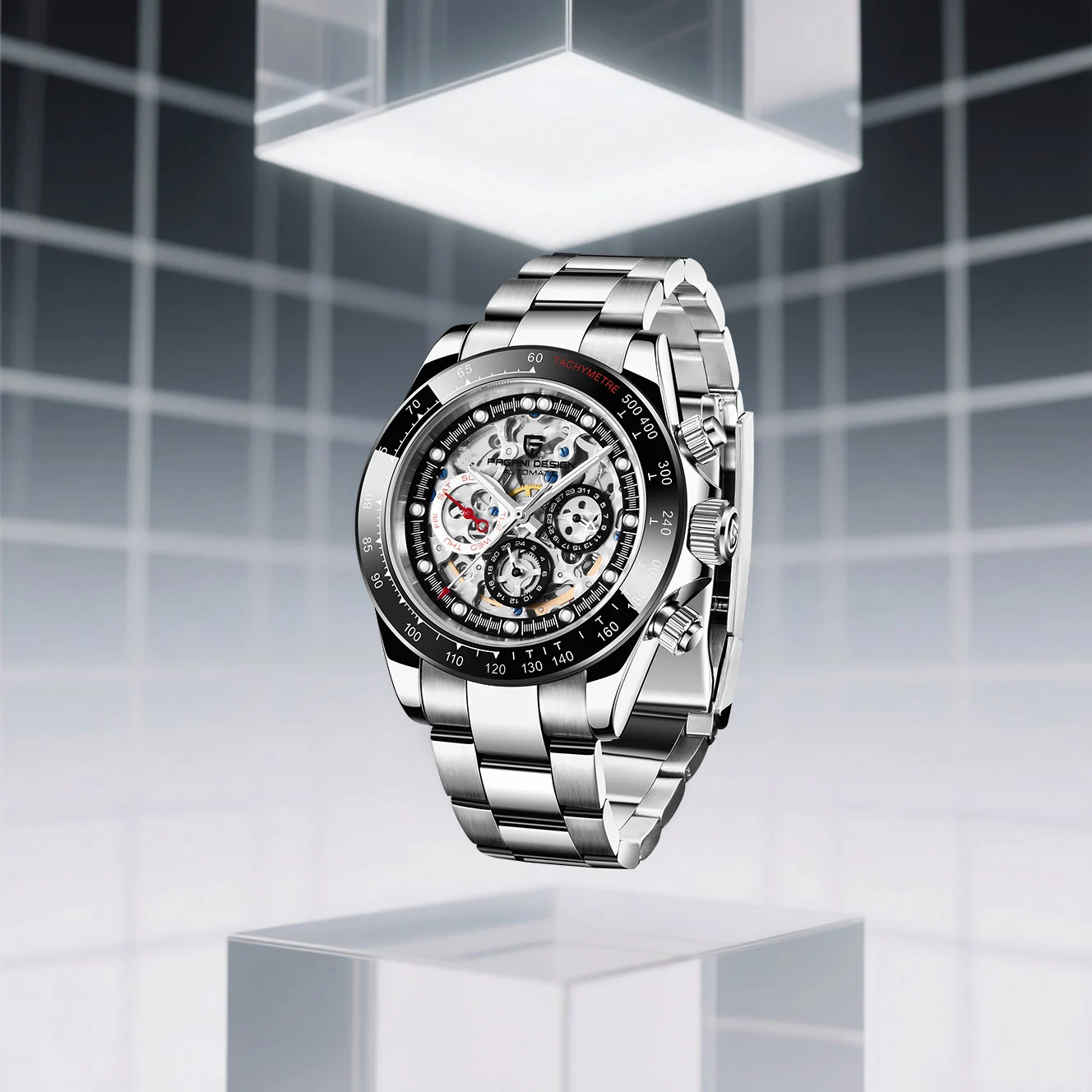 

PAGANI DESIGN Business Luxury Men's Mechanical Watch Refined Style Stainless Sapphire 100m Dive Date/Week Display Luminous Watch