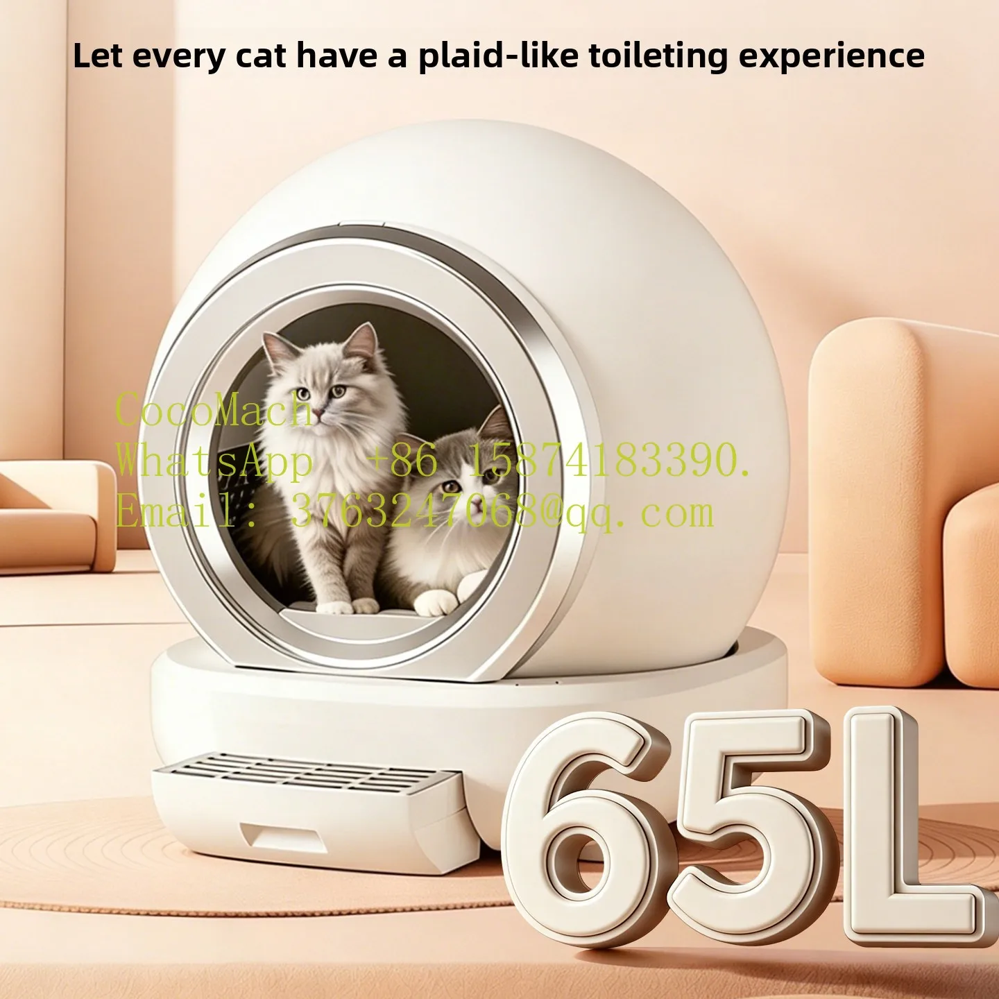 Smart cat toilet, automatic cat litter box, automatic cleaning and shit shoveling machine, fully enclosed, oversized