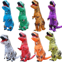 Hot T-REX Brown Dinosaur Inflatable Costume Party Cosplay Fancy Mascot Anime Halloween Suits For Adult Kids Dino Cartoon