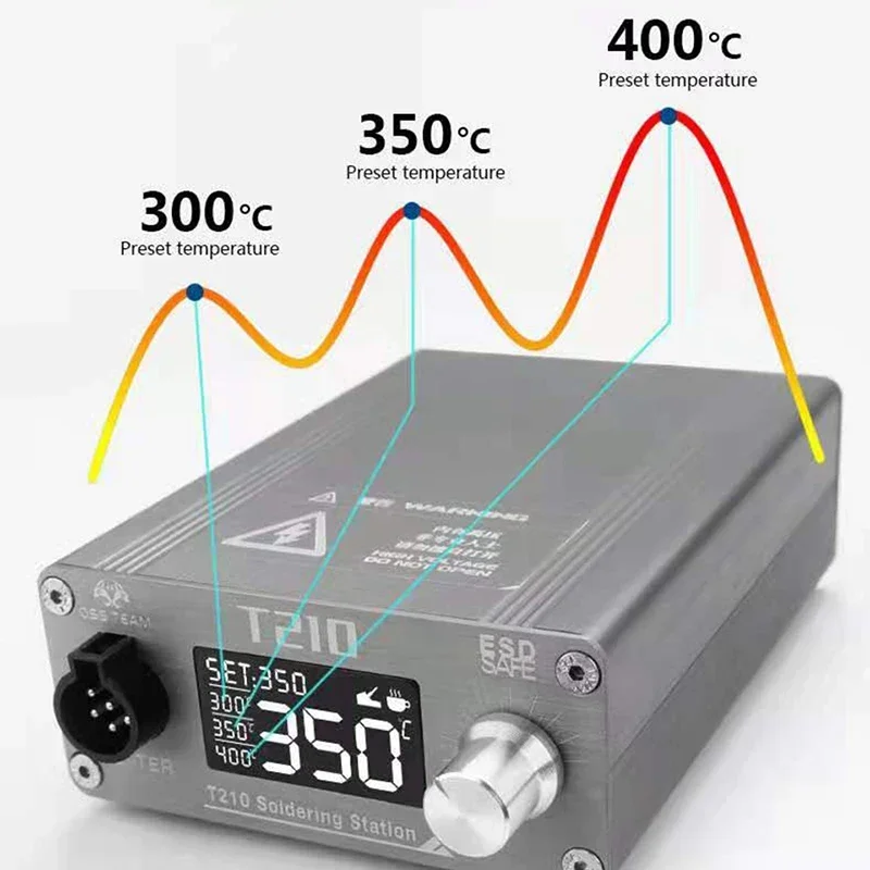T210 OSS เครื่องเชื่อมเหล็กไฟฟ้า75W อุปกรณ์เชื่อมสายไฟอุณหภูมิคงที่ชุดอุปกรณ์ช่างเชื่อมซ่อมปรับได้