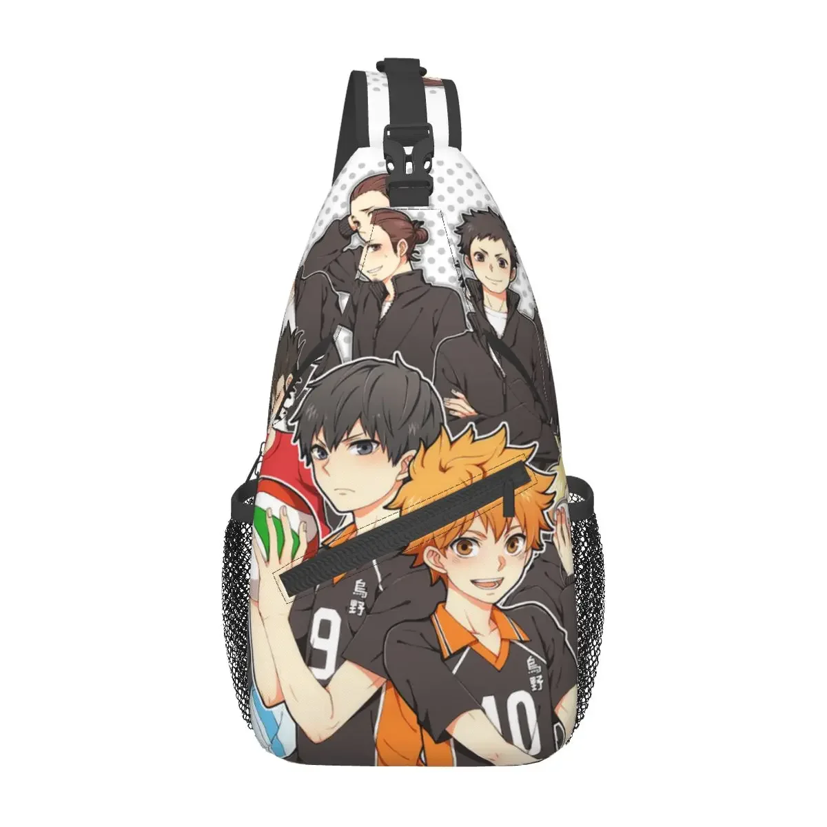 Haikyuu Anime Sling Bag Chest Crossbody Shoulder Backpack Outdoor Sports Daypacks Volleyball Hinata Tanaka Fashion Satchel