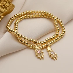 New Fashionable Girl Boy Pendant Bracelets For Women Girls,Exquisite Cubic Zirconia Accessories,Party Dail Jewelry Lovers Gift