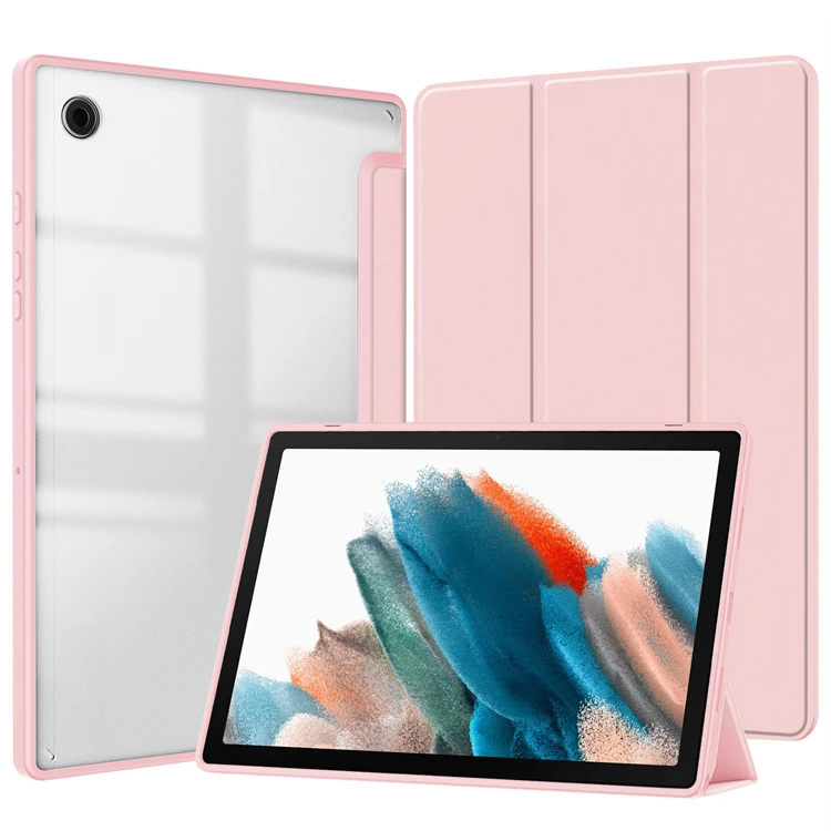 Für Galaxy Tab A9 Plus Tablet-Schutzhülle aus Acryl, transparent, dreifach faltbar, Flip-Lederhülle, leicht – Detail 7