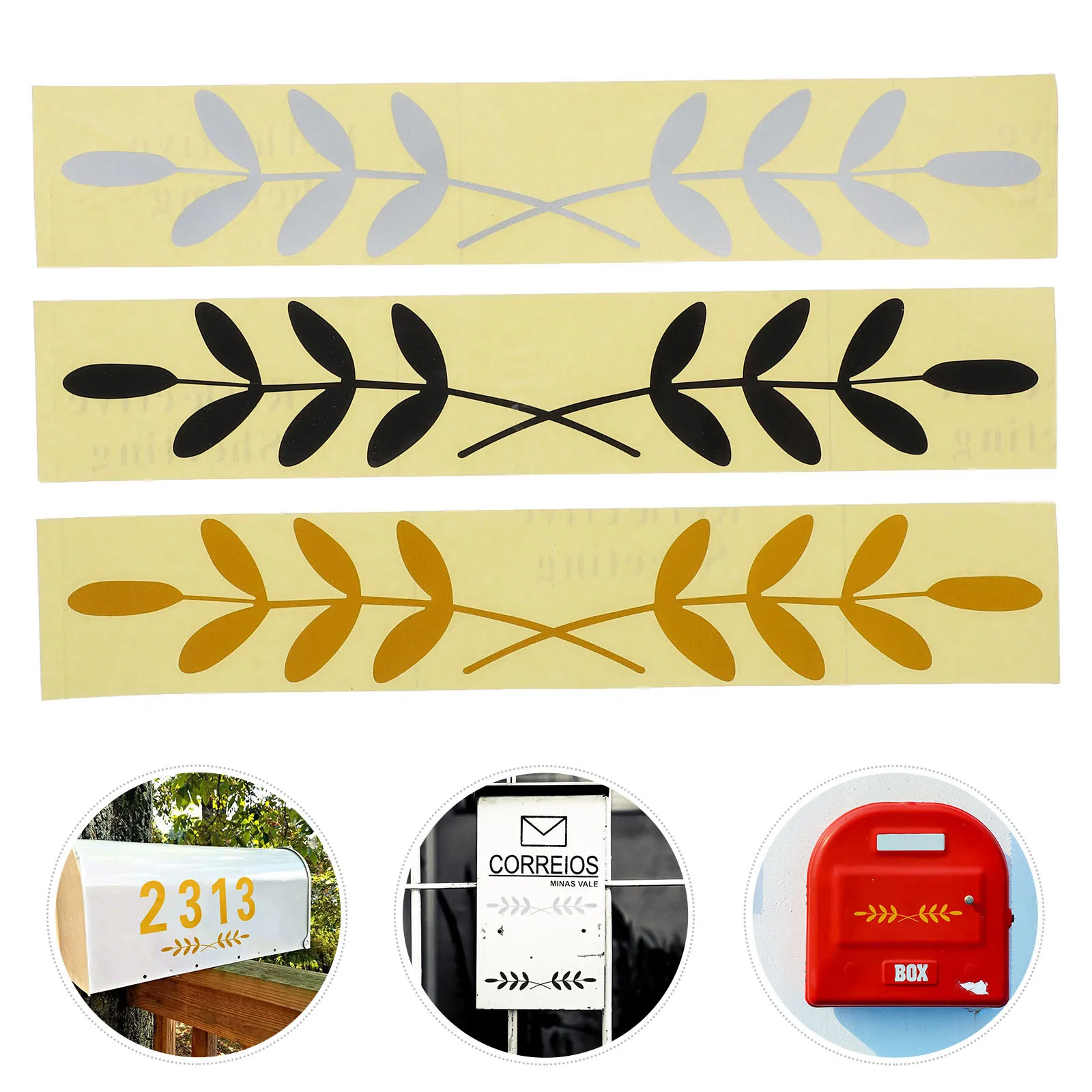 

15Pcs Reflective Mailbox Decals Leaves Pattern Easy Peel Sticky Waterproof Outdoor Use Reflective Mailbox Stickers