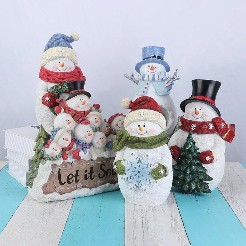 

Glowing Snowman Christmas Decor‌ – LED Resin Figurine, Cozy Holiday Gift for Home & Office Desk