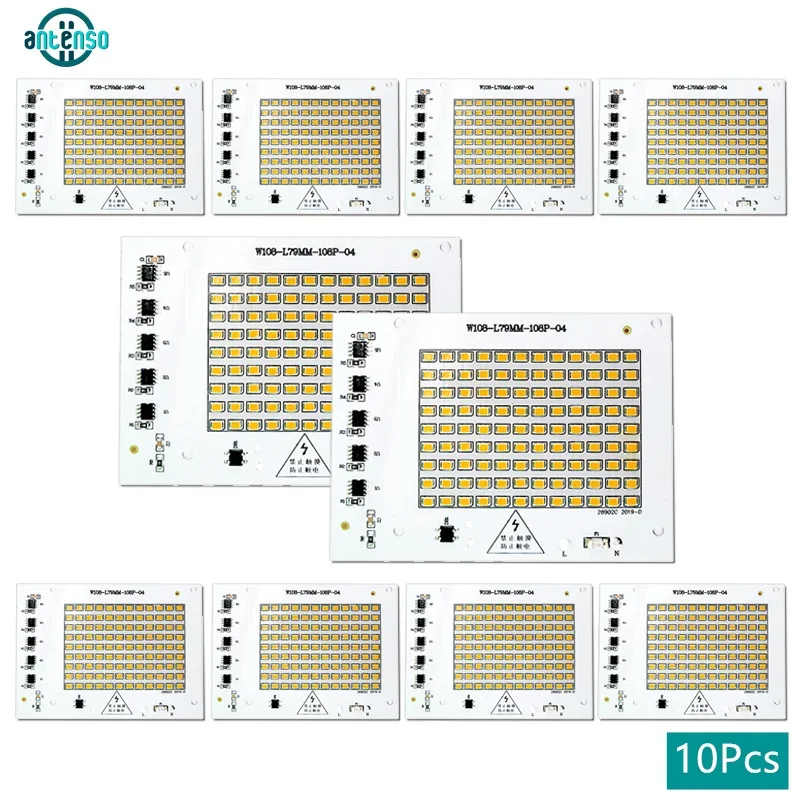 

10Pcs LED Lamp Chips AC 220V SMD Bulb 2835 Smart IC Led Light Input 10W 20W 30W 50W 100W for Outdoor FloodLight DIY Lighting