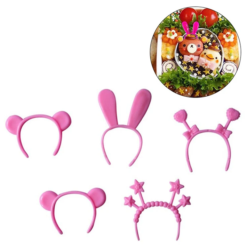 5Pcs Bento Decoration Tools Lunch Bento Box Food Headwear Buffet Sandwich Toppers Decor For Bento Decoration