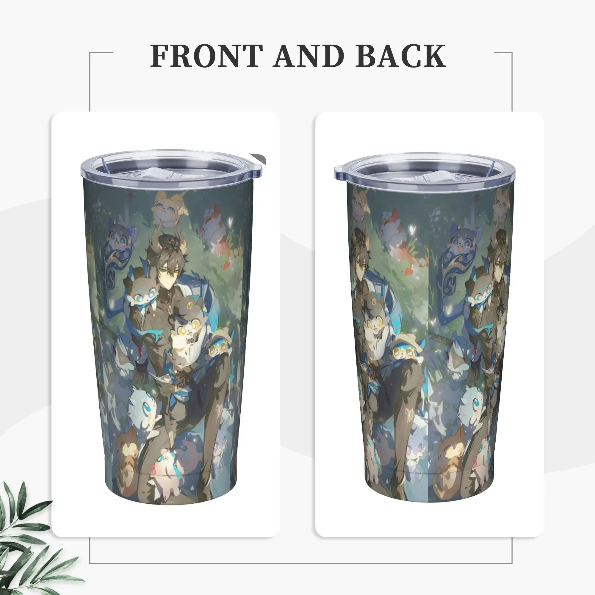 Dan Heng Insulated Tumbler with Lid Honkai Anime Stainless Steel Coffee Mugs Outdoor Portable Water Bottle Cup, 20oz