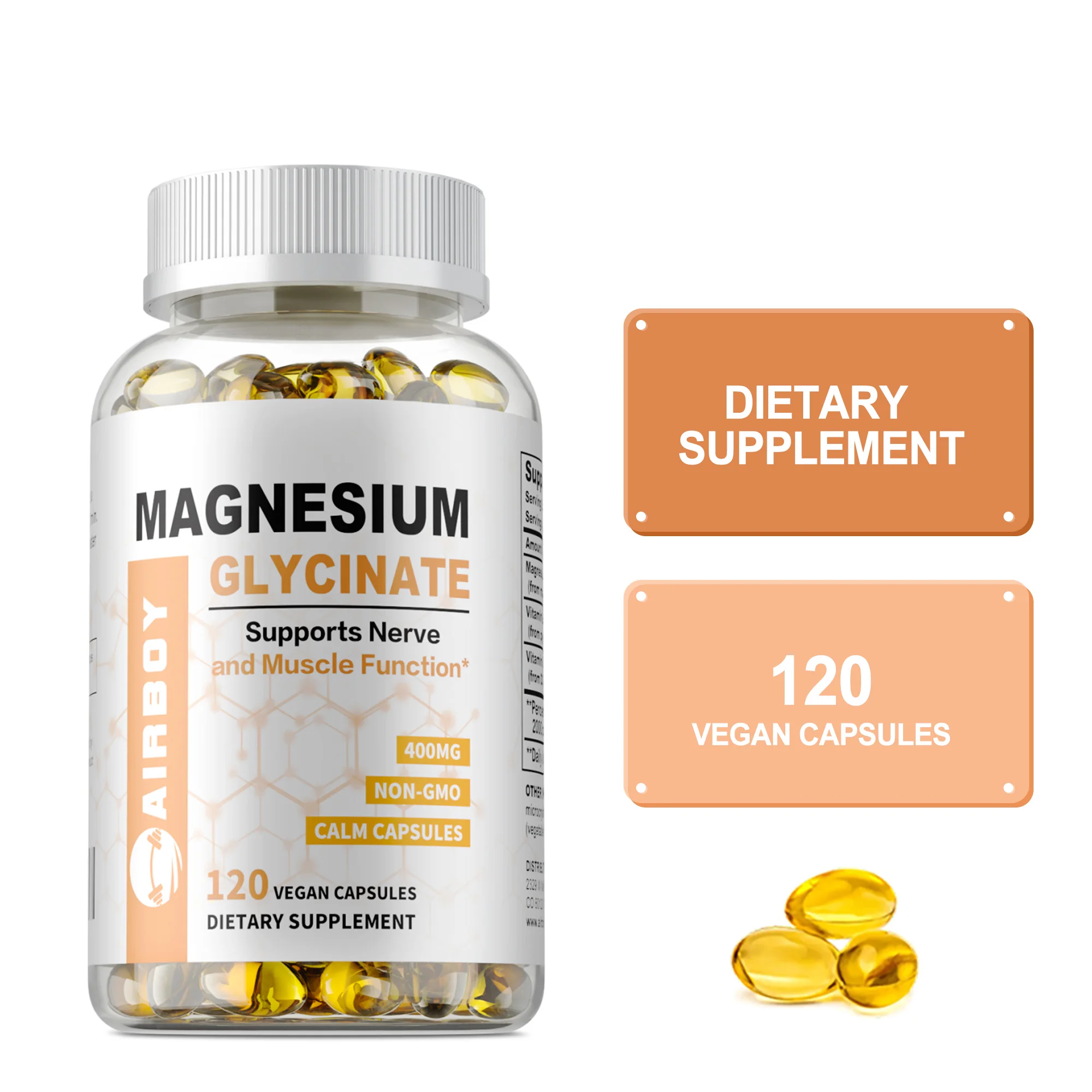 

Magnesium Glycinate - Help Natural Sleep, Reduces Stress, Promotes Nerve, Muscle and Bone Health, Supports The Digestive System