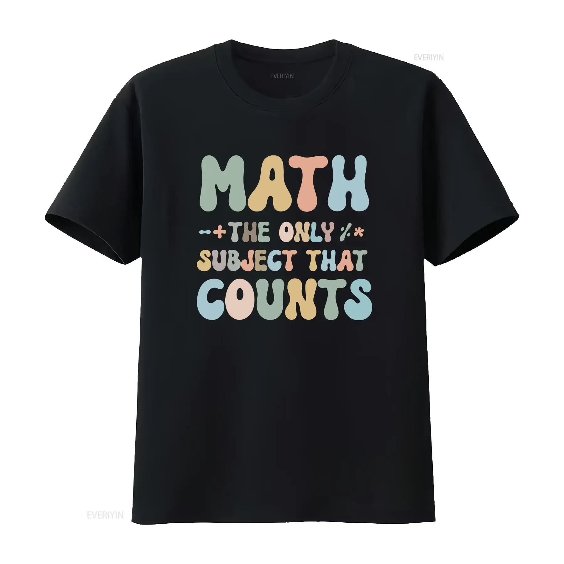 Funny Math Teacher T Shirt Mathematics Idea The Only Subject That Counts vintage Washed fashion Versatile graphic Slightly