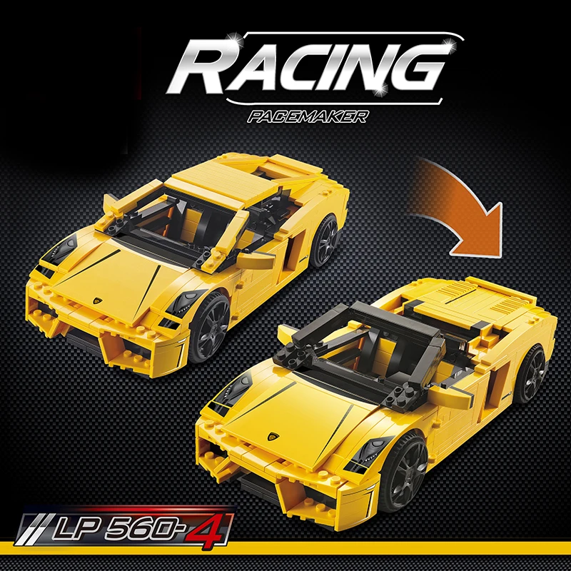 741 pçs série de alta tecnologia 2in1 lp 560-4 racer blocos de construção coupe modelo de carro esportivo tijolos técnicos brinquedos para meninos crianças presente