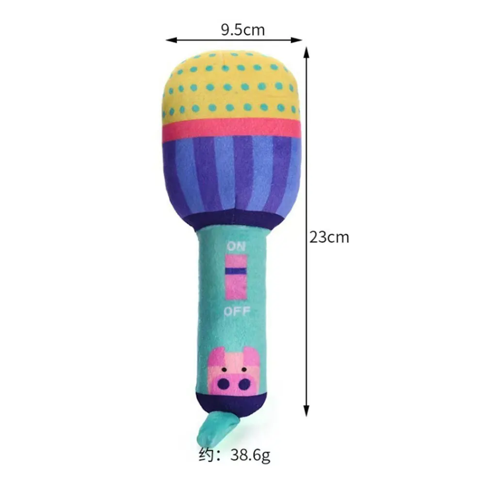 1PCS Pet Interactive Toy Microphone Shape Simulation Plush Toy Chew Squeaky Bite ResistantToy Dog Cat Training Toy Pet Products