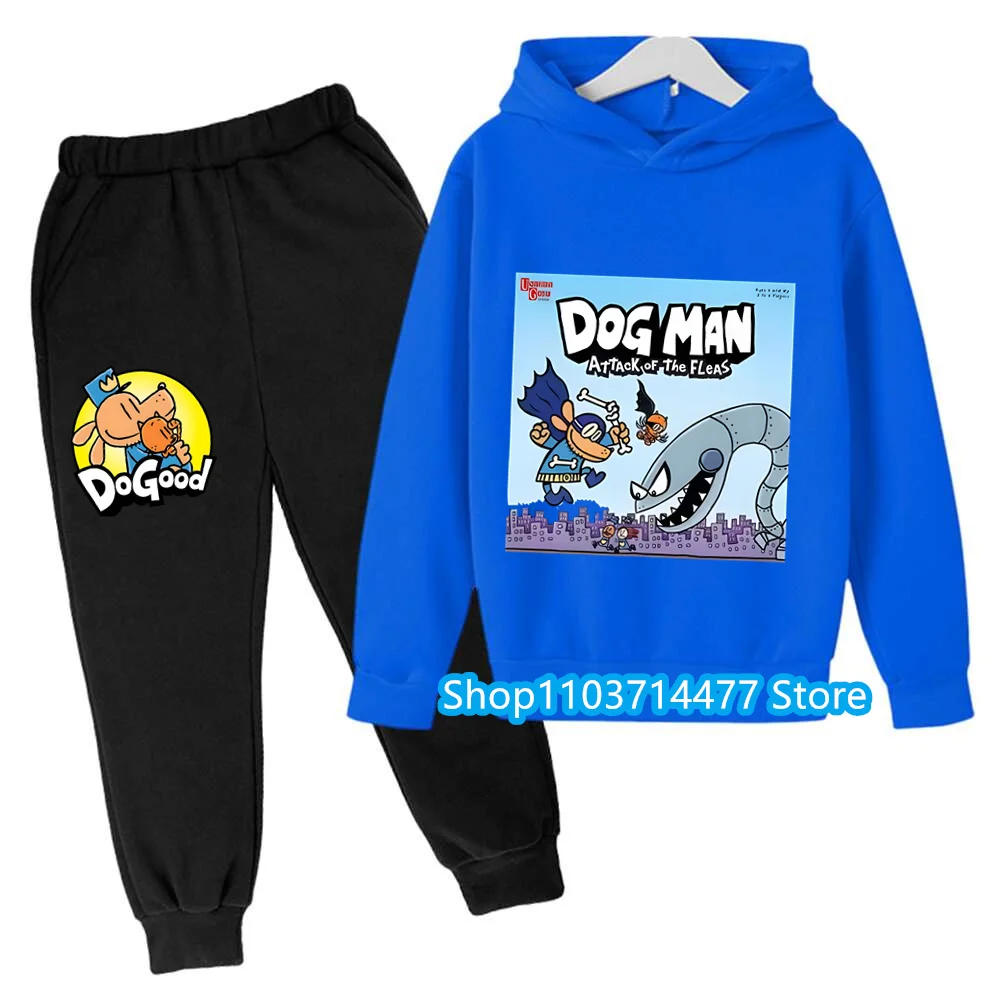 

Spring Autumn Dog Man Hoodie Kids Girls Clothing Baby Boy Sweatshirt + Pants 2pcs Clothes Sport Suits Toddler Tracksuit