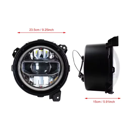 HIGH QUALITY Car 9 Inch LED Headlight E24 e-Mark Hi/Low Beam Halo DRL Lights for Jeep Wrangler JL JLU JT Rubicon 2018-2023 2019