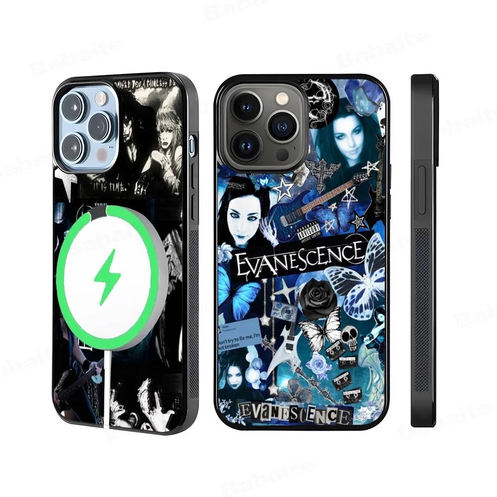 

E-Evanescence A-Amy Lee Phone Case Magesafe Magnetic Wireless Charge Case For iPhone 16 11 12 13 14 15 Pro Max Plus Mini