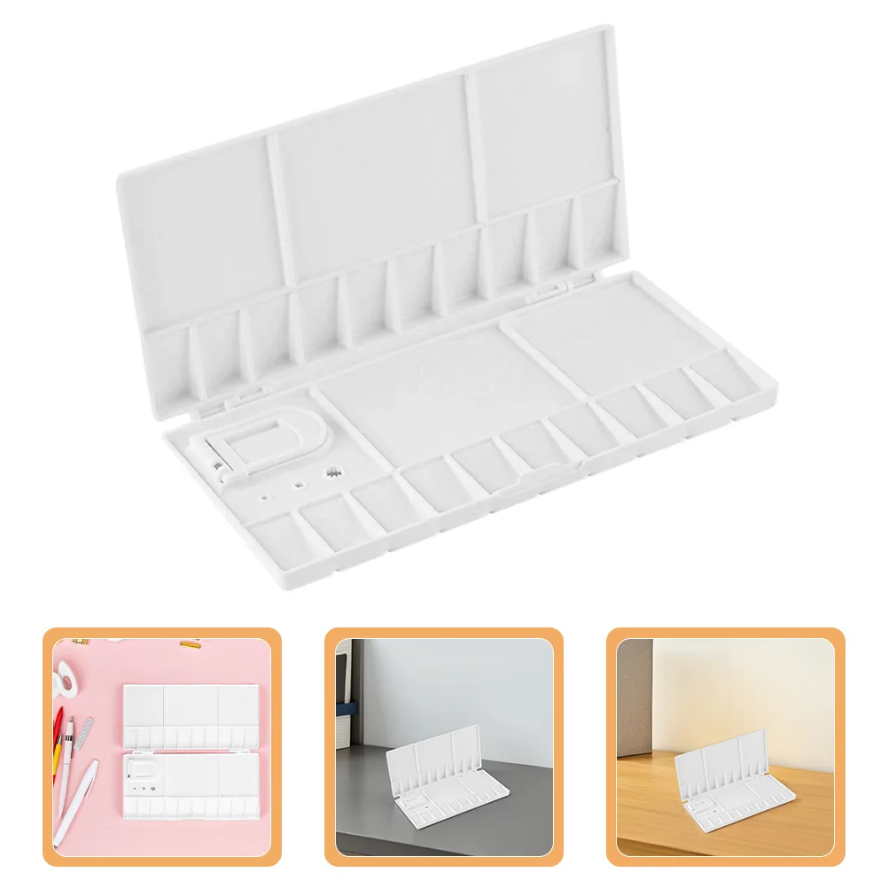 

2Pcs Plastic Folding 25-Compartment Watercolor Gouache Palette Portable Mixing Tray for Artists Students Watercolor Palette Case