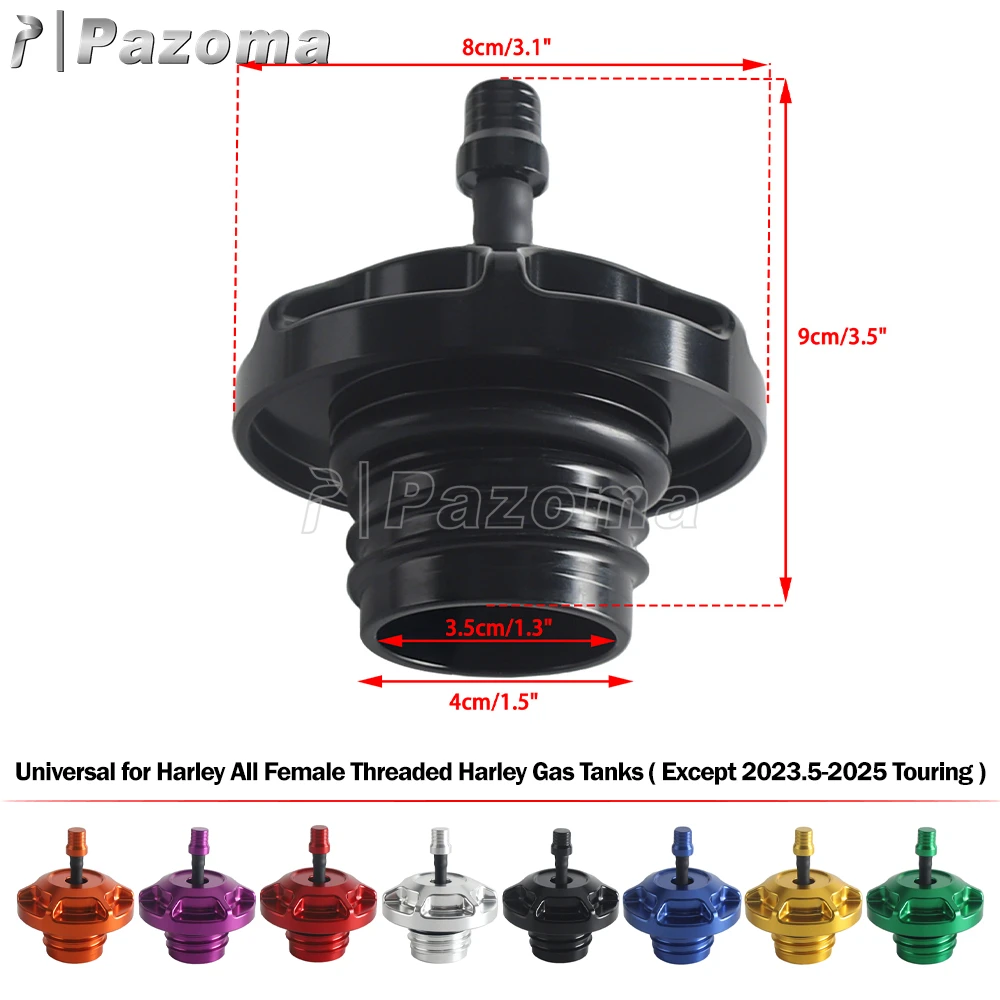 Motorcycle Vented CNC Gas Cap Universal For Harley All Female Threaded Gas Tanks  Except Touring 2023.5-2025 Oil Fuel Tank Cover