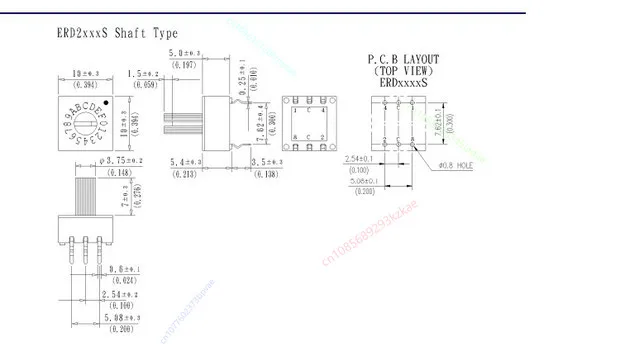 3pcs/lot New original ECE 8-bit 0-7 rotary dial switch ERD208RSZ Rotary coding switch 3: 3 positive code