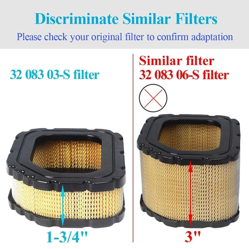 KH-32-083-03-S Air Filter For Kohler LT1046 LT1050 LTX1046 LTX1050 I1046 I1050 GT1554 GTX1054 Cub Cadet Lawn Mower