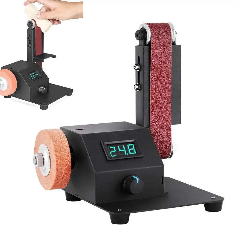 

Small Bench Grinder Woodworking Belt Sander 350W Bench Grinder With 10 Sanding Belts Table High-Speed Sander For Metal