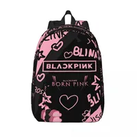 Blacked Pinked Kpop Backpack for Men Women Casual Student Work Daypack College Canvas Bags Gift