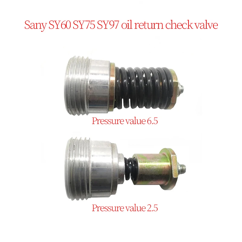 

Excavator Construction Machinery Accessories Suitable for Sany SY60 SY75 SY97 Oil Return Check Valve (Pressure 6.0/2.5)