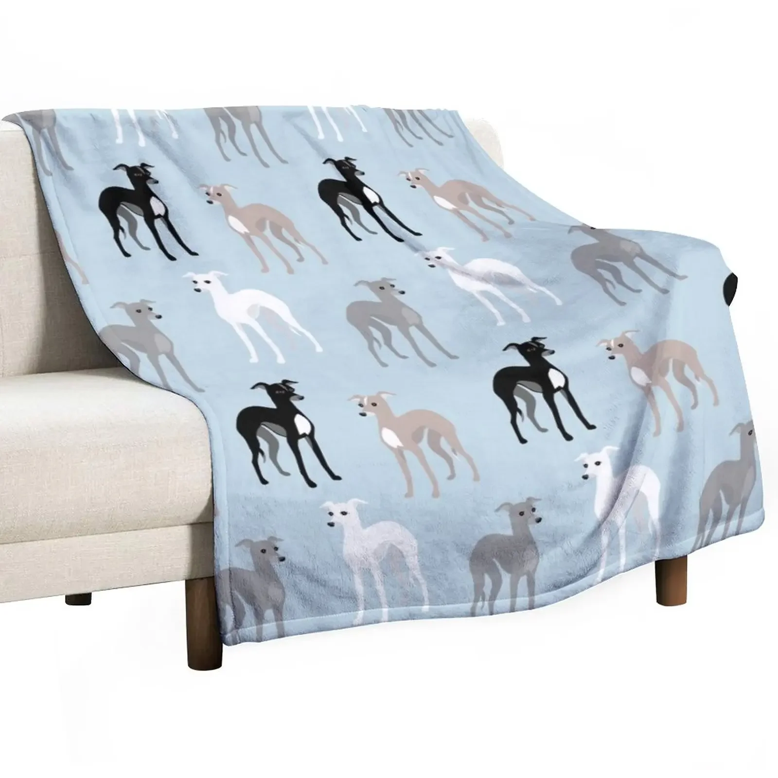 Italian Greyhounds or Whippets Cute Pattern Throw Blanket Dorm Room throw blanket for sofa