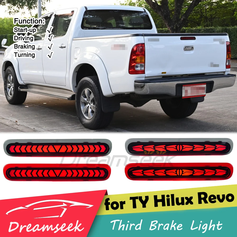 

Светодиодный задний третий стоп-сигнал, подходящий для Toyota Hilux Vigo 2005-2014, 3-й задний фонарь с последовательным динамическим указателем поворота, автоаксессуар