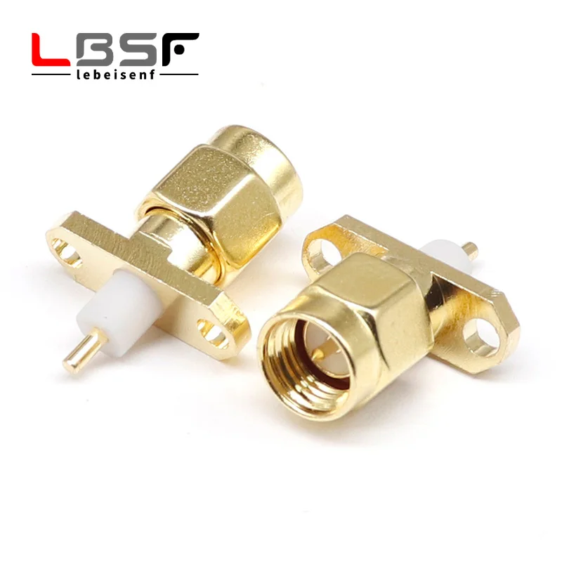 RF connector SMA-JF two-hole rhombus fixed flange male seat SMA male header inner screw inner pin