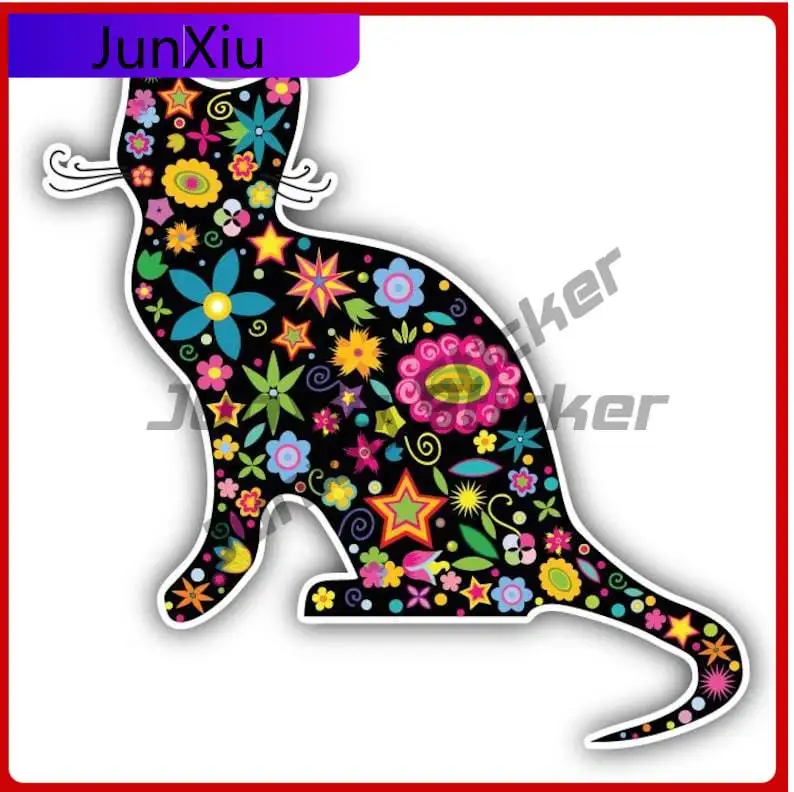 

Ornate Cat Vinyl Car Sticker Car Laptop Trolley Case Motorcycle Bumper Waterproof Decal Stickers For Rv Car Sticker Camping Suv