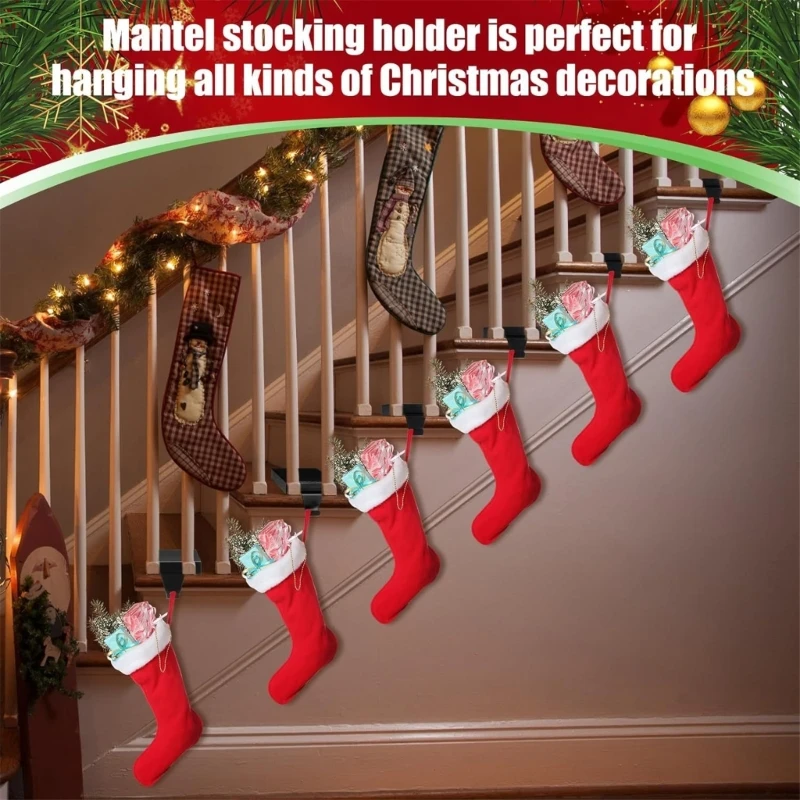 مجموعة من 4 شماعات تخزين فعالة لعيد الميلاد، شماعات بخطاف رف عيد الميلاد للتخزين والتعليق وديكورات عيد الميلاد