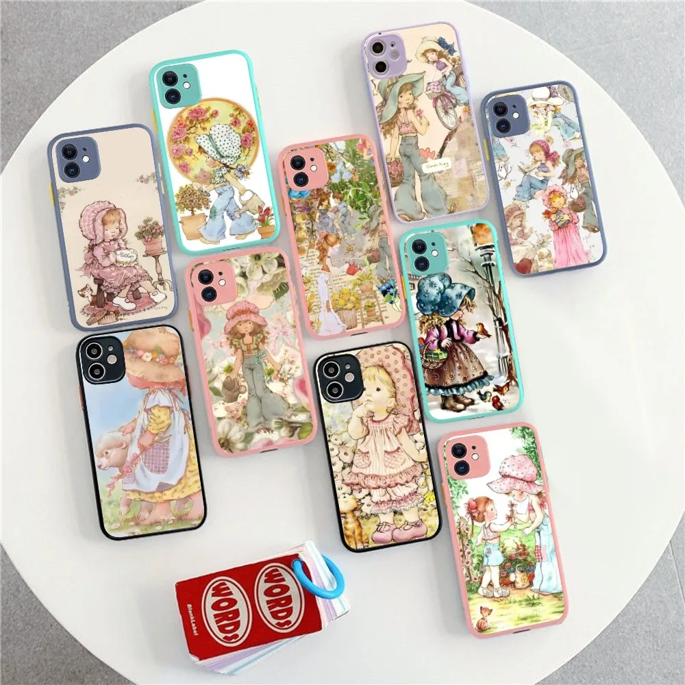 S-Sarah K-Kay L-Little Girl Phone Case for iPhone 14 11 12 13 Mini Pro Max 8 7 Plus X XR XS MAX Translucent Matte Cover