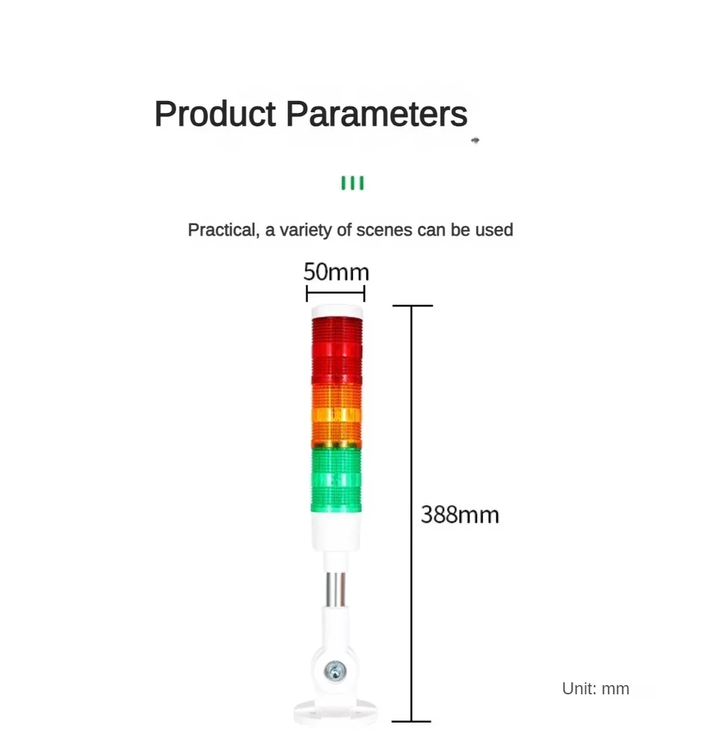 Rotatable 180 Stack Light Buzzer Red Orange Amber Green Warning Light Industrial for Machine  Light LED Steady Flashing 24V 220V