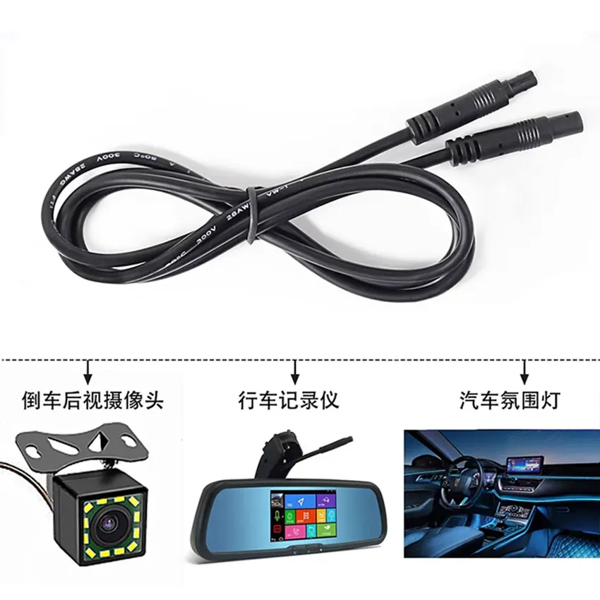 Cltgxdd 4/5/6/8 Pin Male to Female Connector Reversing Camera Extension Cord Wire 4P 5P 6P 8P Car Video Connection Cable 1/2/3m