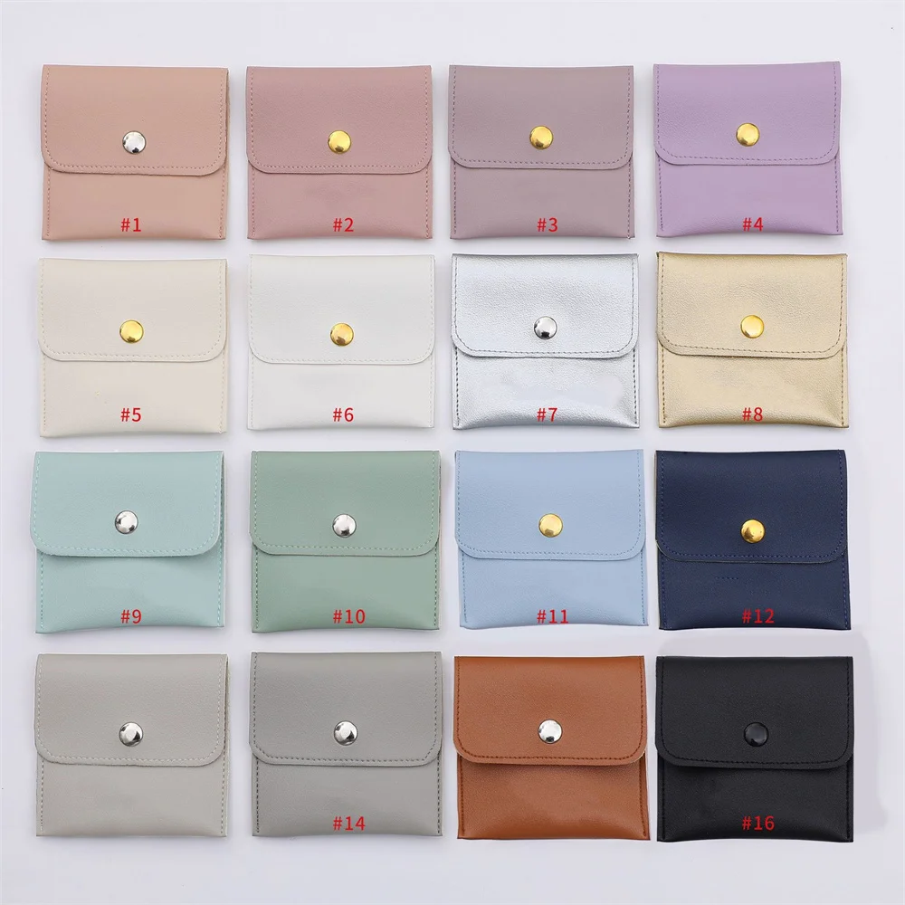 1pcs Jewelry Packaging Bag Velvet Pouches PU Leather Organizer Bag Portable Bracelet Necklace Earrings Rings Storage Bag