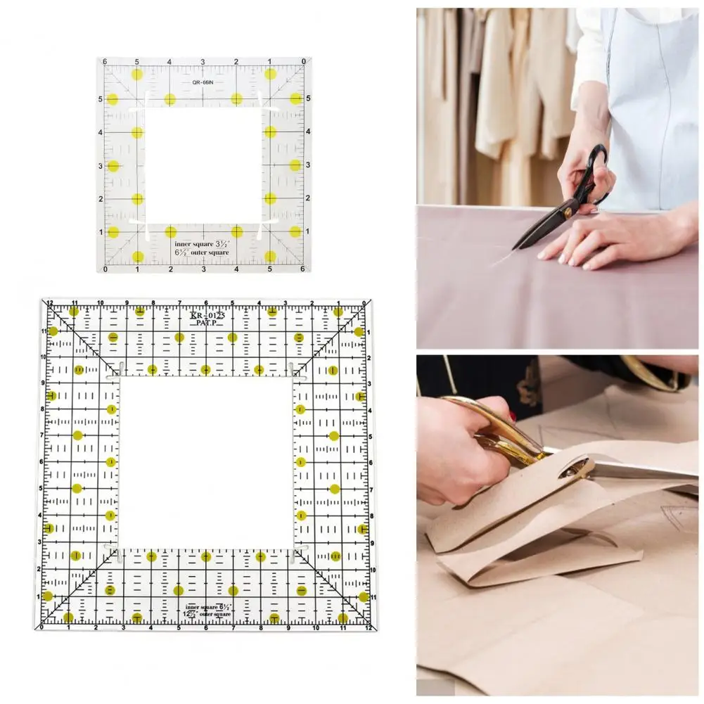 Transparent  Excellent DIY Clothing Hollow Sewing Patchwork Template Portable Patchwork Ruler Smooth   for School