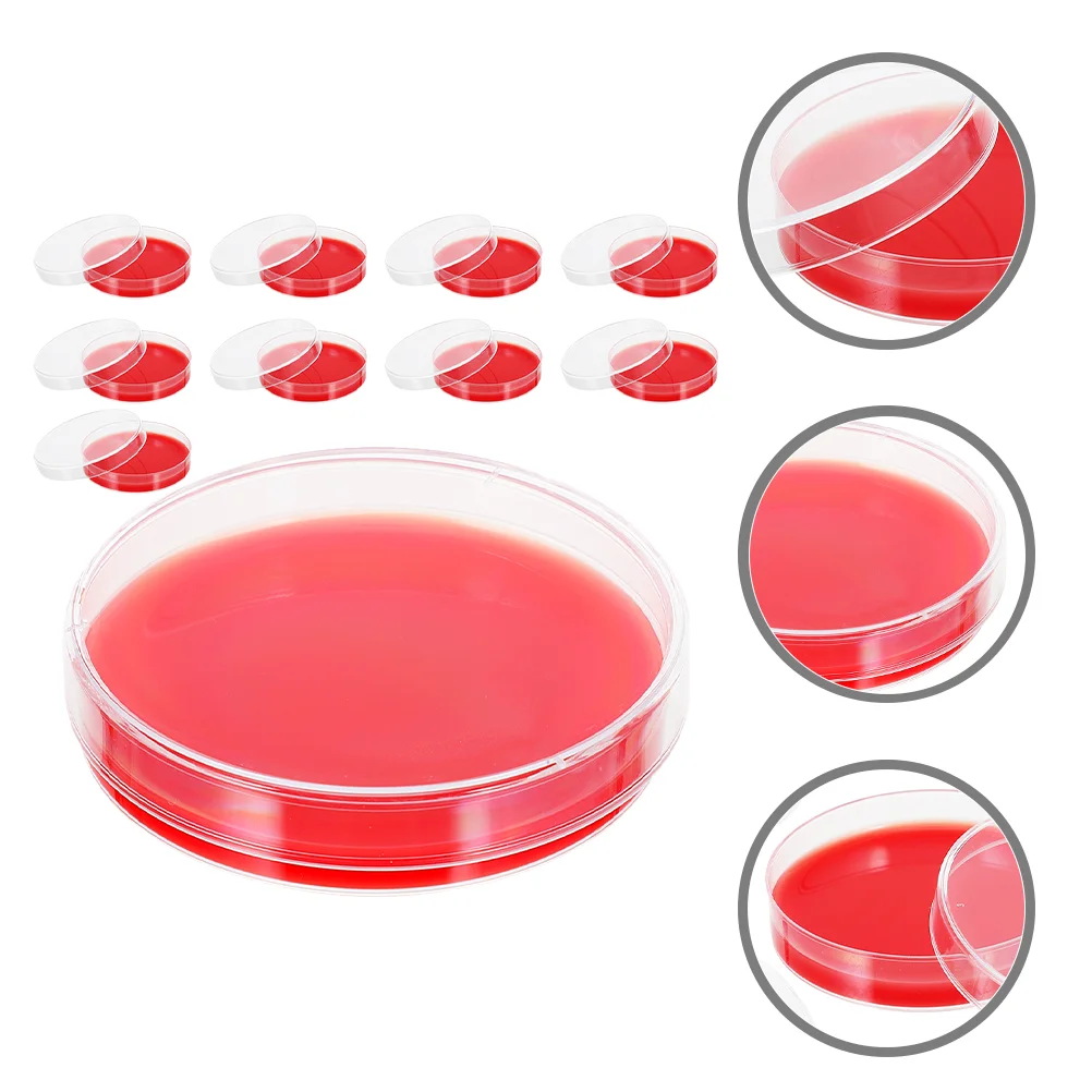 

10 Pcs Blood Agar Plate Marshmallows Growth Medium Petri Labs Glass Dishes Laboratory Science